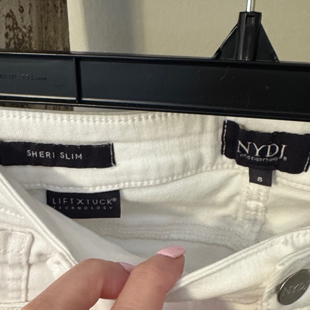 NYDJ Sheri Slim Women's Crisp White Straight Leg Jeans - Picture 2 of 4